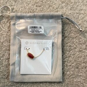 Kendra Scott Gold and Red Opal Necklace